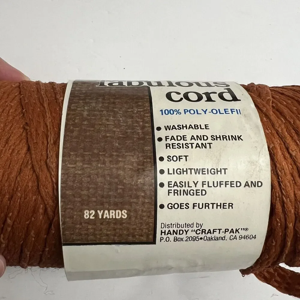 Fabulous Cord 6mm 82 Yards Crochet Knit Knotting Weaving Macrame Rust Orange